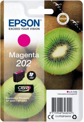 EPSON ink Magenta 202 Premium - singlepack, 4,1 ml, 300s, štandard
