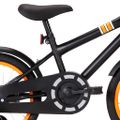 vidaXL Detský bicykel s predným nosičom 16 palcový čierny a oranžový