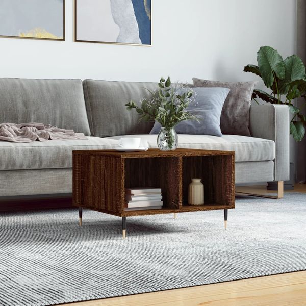 vidaXL Konferenčný stolík hnedý dub 60x50x36,5 cm spracované drevo