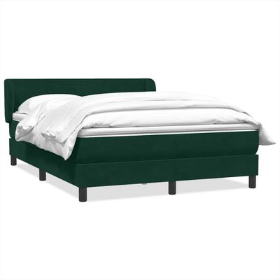 vidaXL Posteľný rám boxsping s matracom tmavozelený 160x210 cm zamat