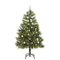 vidaXL Umelý vianočný stromček s pniškami Zelená 150 cm PVC a PE a kov
