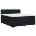 vidaXL Posteľ s boxspringom a matracom a LED Čierna 140 x 200 cm Látka