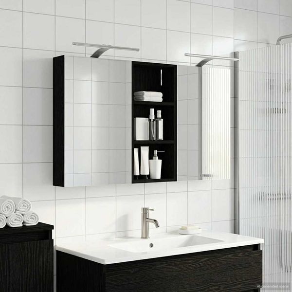 vidaXL Set kabinetov do kúpeľne s poličkou 3 pcs 110 x 10,5 x 60,5 cm
