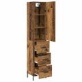 vidaXL Highboard Staré drevo 34,5 x 34 x 180 cm Kompozitné drevo