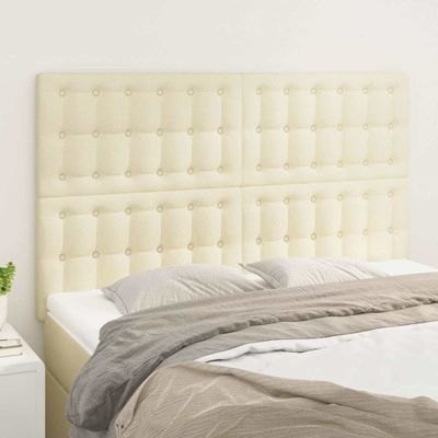 vidaXL Čelo postele krémové 144x5x118/128 cm umelá koža