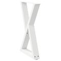 vidaXL Nohy k jedálenskému stolu 2 ks biele 60x(72-73,3) cm oceľové