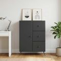 vidaXL Servírovacia skriňa Čierna 66 x 34,5 x 90 cm Kompozitné drevo
