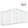 vidaXL Oblúkové gabionové koše 13ks 200x30x80/100cm pozinkované železo