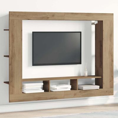 vidaXL TV skrinka dub artisan 152 x 22 x 113 cm Kompozitné drevo