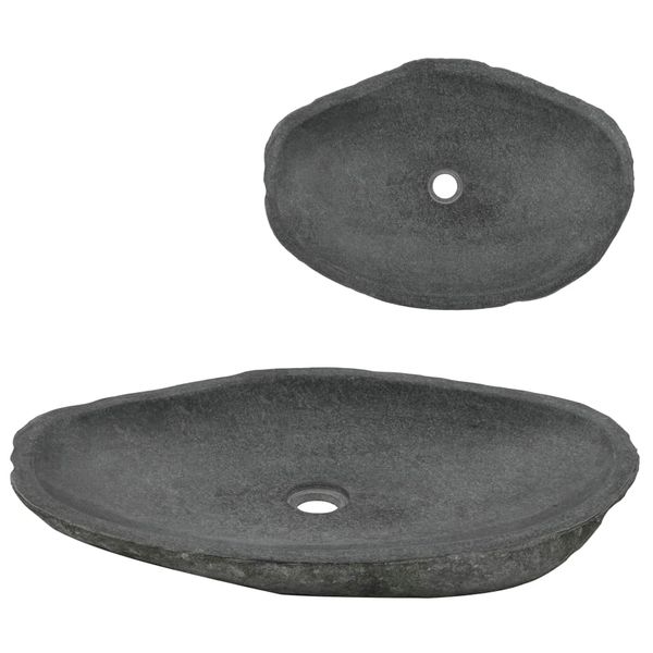 vidaXL Umývadlo, riečny kameň, oválne 60-70 cm