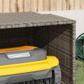 vidaXL Garáž na robotickú kosačku sivá 86x90x52/57 cm polyrattan