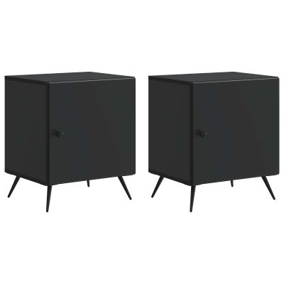 vidaXL Nočný stolík 2 pcs Čierna 43 x 34,5 x 50 cm Kompozitné drevo