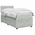 vidaXL Posteľ boxspring s matracom Svetlosivá 90 x 190 cm Zamat