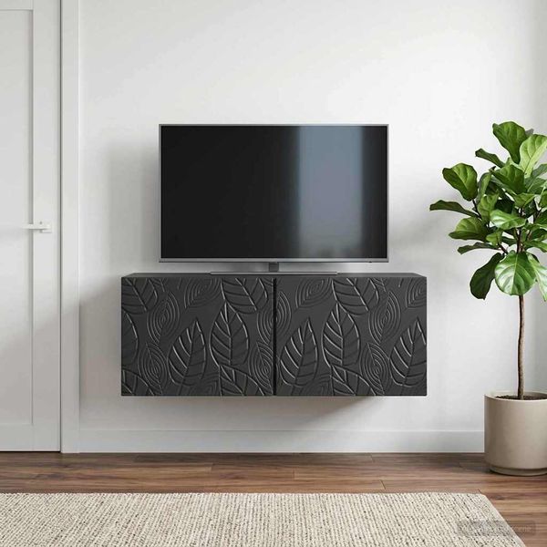 vidaXL Nástenná TV skrinka 59,5 x 41 x 30 cm Čierna Kompozitné drevo