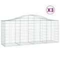 vidaXL Oblúkové gabionové koše 3 ks 200x50x80/100cm pozinkované železo