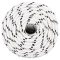 vidaXL Pletené lodné lano biele 14 mm x 100 m polyester