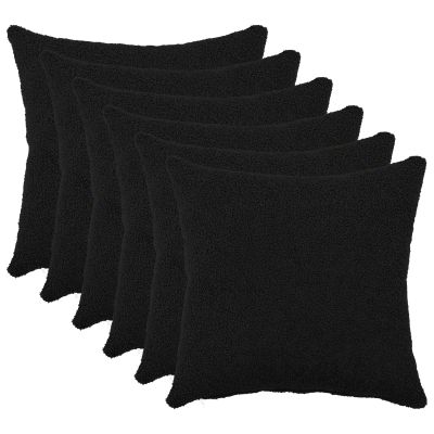 vidaXL Poťah na podložku 6 pcs HEERLEN Čierna 35 x 35 cm Bouclé