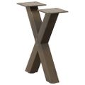 vidaXL Nohy konferenčného stolíka v tvare X, 2 ks, prírodná oceľ, 30 x (30-31) cm, oceľ