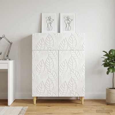 vidaXL Servírovacia skriňa Biela s vysokým leskom 66 x 34,5 x 90 cm