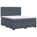 vidaXL Posteľ boxspring s matracom Tmavosivá 160 x 200 cm Zamat