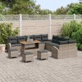 vidaXL Súprava záhradných pohoviek 14 ks Sivá polyratan