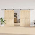 vidaXL Kovanie na posuvné dvere čierne 427 cm oceľové