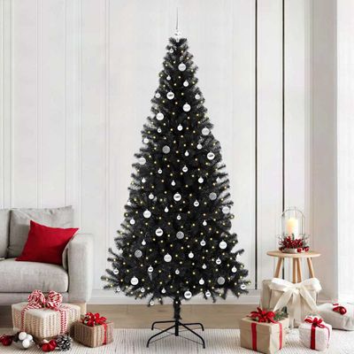 vidaXL Vianočný stromček Čierna 240 cm PVC