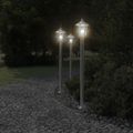 vidaXL Vonkajšia stojaca lampa strieborná 120 cm nehrdzavejúca oceľ