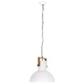 vidaXL Industriálna závesná lampa 25 W biela mangovník 52 cm okrúhla E27