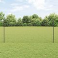 vidaXL Hexagonálny plot s stĺpom 25 x 1,2 m PVC potiahnutá oceľ Sivá