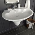 vidaXL Nástenné umývadlo keramické biele 690x520x210 mm