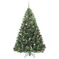 vidaXL Umelý vianočný stromček s 300 LED-i Zelená 210 cm PE a PVC