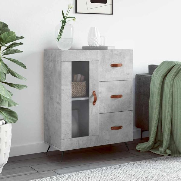 vidaXL Komoda betónovo sivá 69,5x34x90 cm kompozitné drevo