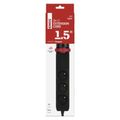 Predĺžovací kábel EMOS P1311PD 1,5m/3 zásuvky/vypínač/uchytenie na stôl/USB/čierny/PVC/1,5mm2