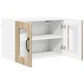 vidaXL Nástenný sklenený kabinet PORTO Sonoma dub 60 x 31 x 40 cm