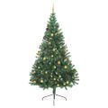 vidaXL Umelý predsvietený vianočný stromček Zelená 240 cm PVC