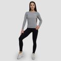 Dámske tričko s dlhým rukávom Basic Grey - GymBeam, veľkosť S