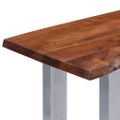 vidaXL Konzolový stolík z akáciového dreva a železa 115x35x76 cm