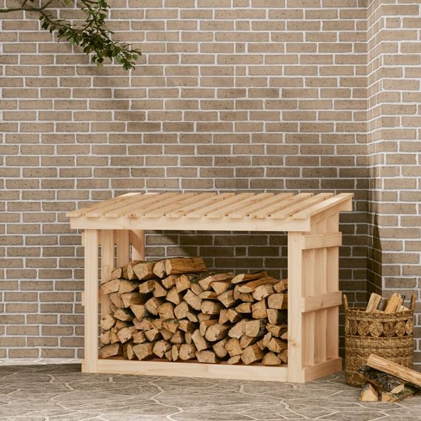 vidaXL Stojan na palivové drevo 108x64,5x77 cm masívna borovica