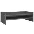 vidaXL Stojan na monitor sivý 50x24x16 cm masívna borovica