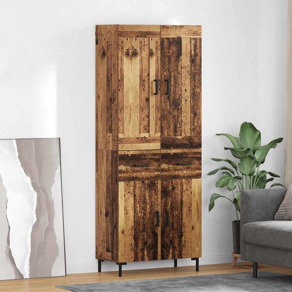 vidaXL Highboard so zásuvkou 2 pcs Staré drevo Kompozitné drevo