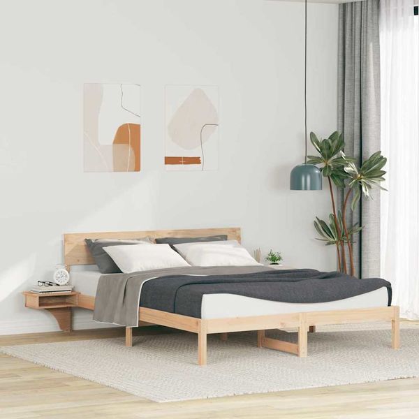 vidaXL Rám postele Hnedá 150 x 200 cm Masívne borovicové drevo
