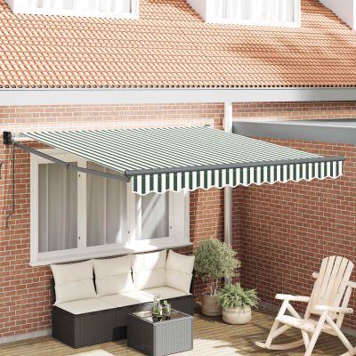 vidaXL Markíza Zelená a biela 350 x 250 cm Polyester a kov