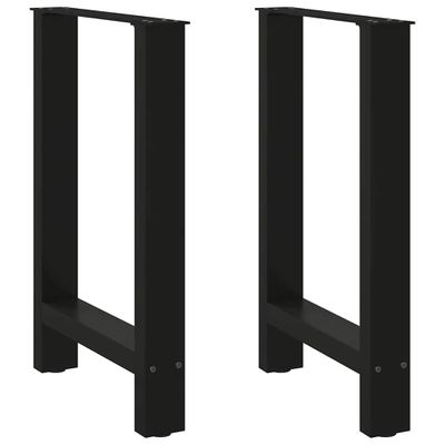 vidaXL Nohy k jedálenskému stolu, čierne, 2 ks, 50 x (72-73) cm, oceľové