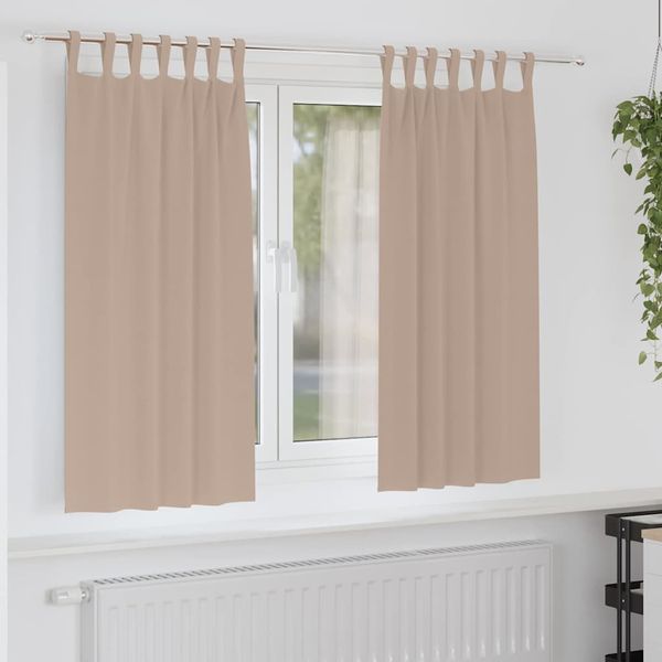 vidaXL Záclony na zatemnenie s krúžkami 2 pcs Sivohnedá 175 x 140 cm
