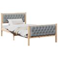vidaXL Rám postele Svetlosivá 100 x 200 cm Masívne borovicové drevo