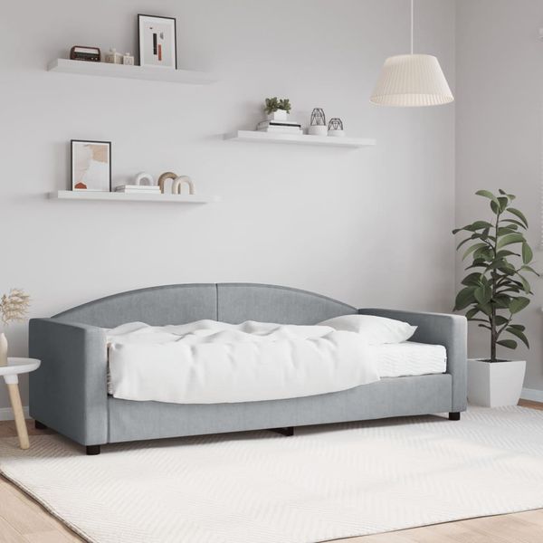 vidaXL Denná posteľ s matracom bledosivá 90x190 cm látka