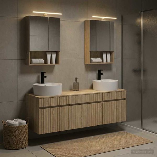 vidaXL Set kabinetov do kúpeľne 5 pcs Dub sonoma 50 x 14,5 x 70 cm