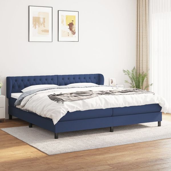 vidaXL Boxspring posteľ s matracom modrá 200x200 cm látka