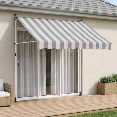 vidaXL Ručná skladacia markíza Antracitová a biela 150 cm